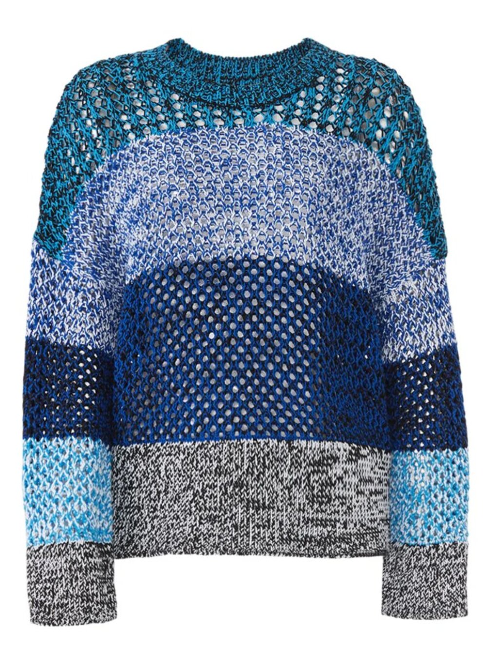 Derek Lam 10 Crosby Gradient Colorblock Open Knit Sweater S NWOT